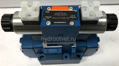 4WEH16E7X/6EG24N9S2K4 - Гидрораспределитель с электроуправлением Ду16 схема E (44), напряжение G24, каналы управления X и Y - внешние